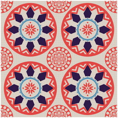 Retro Tile patterns (evil eye pattern) Modern Ceramics - Wallpaper - Digital printing - textile products.( Textured paper effect applied)