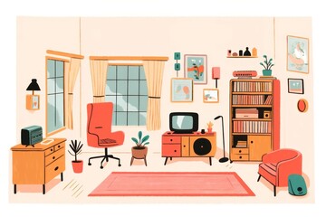 Room architecture furniture building.