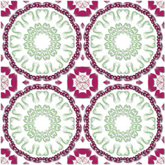 Retro Tile patterns (evil eye pattern) Modern Ceramics - Wallpaper - Digital printing - textile products.( Textured paper effect applied)