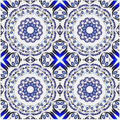 Retro Tile patterns (evil eye pattern) Modern Ceramics - Wallpaper - Digital printing - textile products.( Textured paper effect applied)