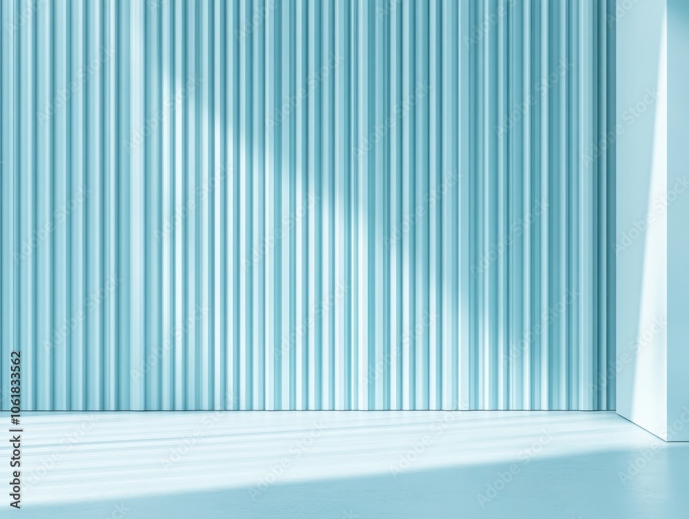 Aufkleber a minimalist pale blue backdrop with vertical stripes creating a serene and modern atmosphere for va
