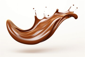 Chocolate white background refreshment splashing.