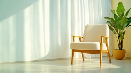 Minimalist Vintage Living Room with Natural Light