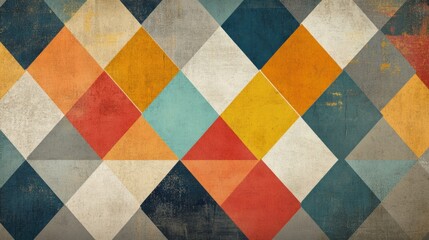 Fototapeta premium Bold geometric triangles in a mix of neutral colors, adding a modern and stylish feel to the wall