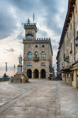 Obraz premium View of the Public Palace in Republic of San Marino