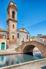Obraz premium Facade of the Chiesa del Carmine, in central Comacchio, Italy