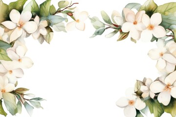 Fototapeta premium Jasmin border pattern flower plant.