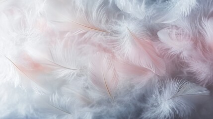 Delicate feather-like shapes in soft pastels, adding a light and airy touch to the wall
