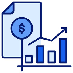 Market Growth Icon Blue Color Icon