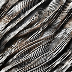 Fototapeta premium Woven fabric pattern designed in a minimalist style using black and white tones along with simple and clear threads.