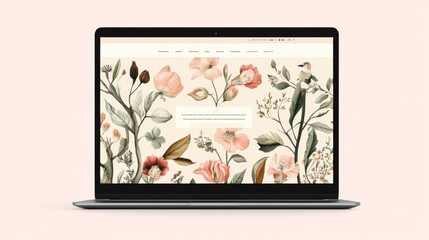 Vintage Floral Template for Website Design