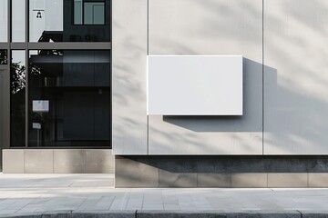 White outdoor logo sign mockup building architecture indoors.