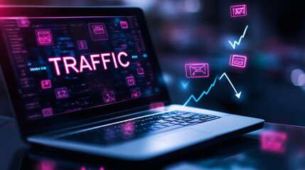 Obraz premium A sleek black laptop with 