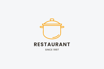 Simple restaurant logo featuring a cooking pot and establishment year