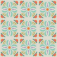seamless floral pattern tone retro 