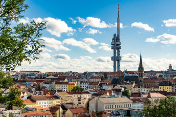 Aerial view of Zizkov district, Prague