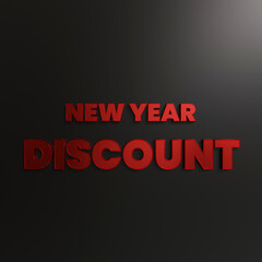 Red New Year Discount  With Dark Background