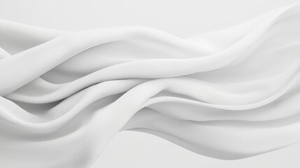 Obraz premium Elegant waves of white fabric flowing gracefully against a soft background evoking a sense of calm and serenity in design and art