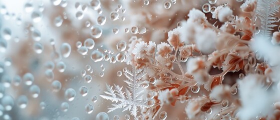 Naklejka premium A snowflake-shaped cookie nestles in a swirl of whipped cream, evoking winter's whimsical charm.