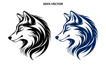 Head of a wolf. Styling the head for your design. Vector illustration