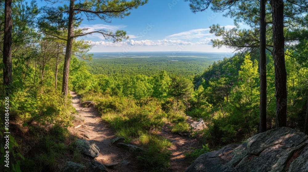 Aufkleber a breathtaking view along the appalachian trail showcasing lush greenery and distant mountain ranges