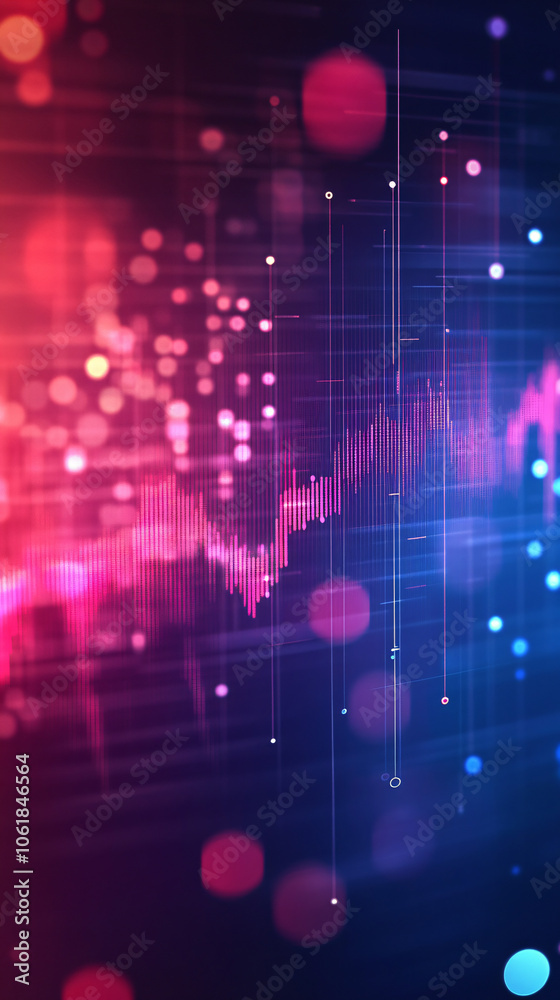 Aufkleber futuristic glowing lines forming a graph on a technology-themed abstract background, perfect for fin