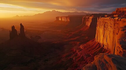 Golden Dawn in Canyonlands (Southwestern Desert)