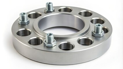 metal wheel with bolts on a white background
