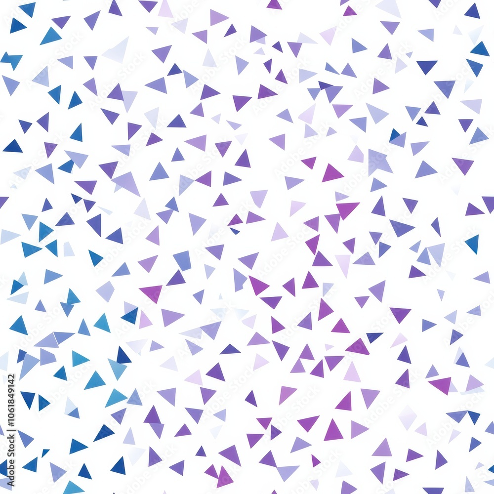 Poster A vibrant seamless pattern of gradient triangles in cool shades presented on a white background for modern design projects