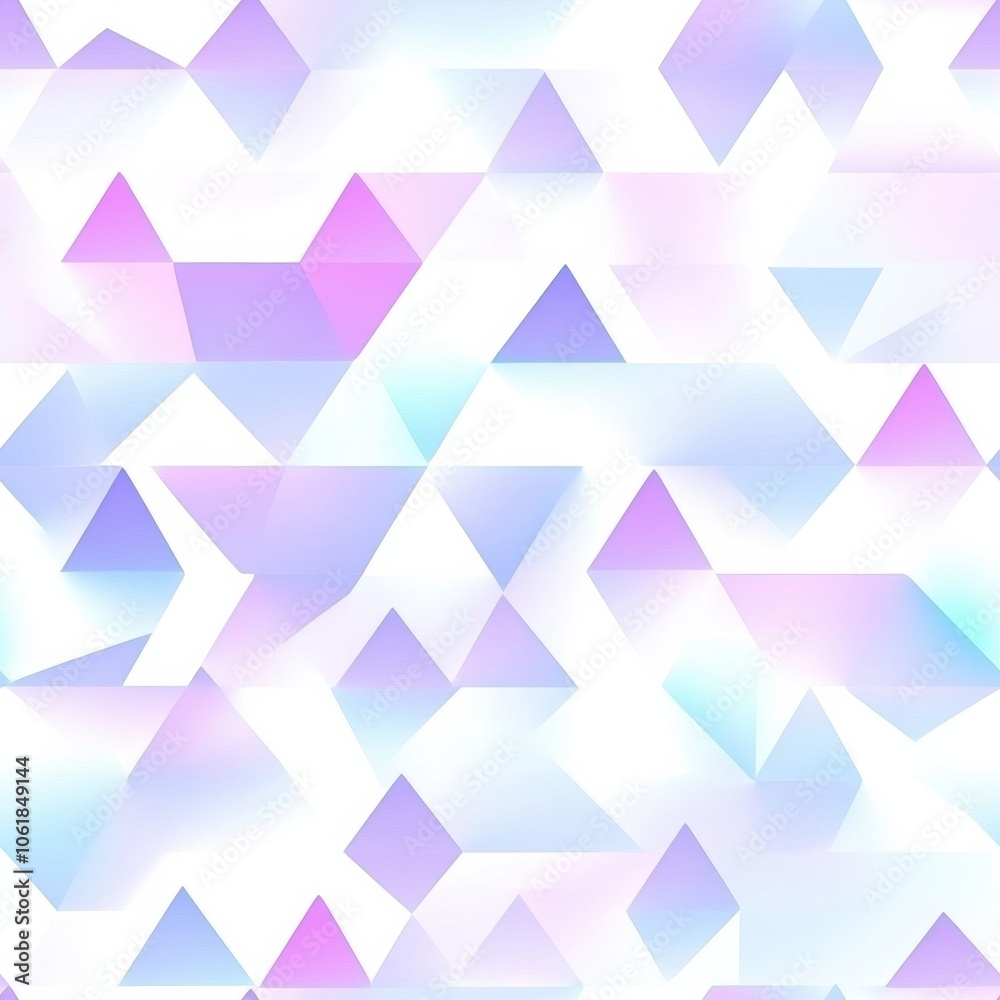 Aufkleber A colorful seamless pattern featuring gradient triangles in soft pastel shades on a light background, creating a serene visual effect