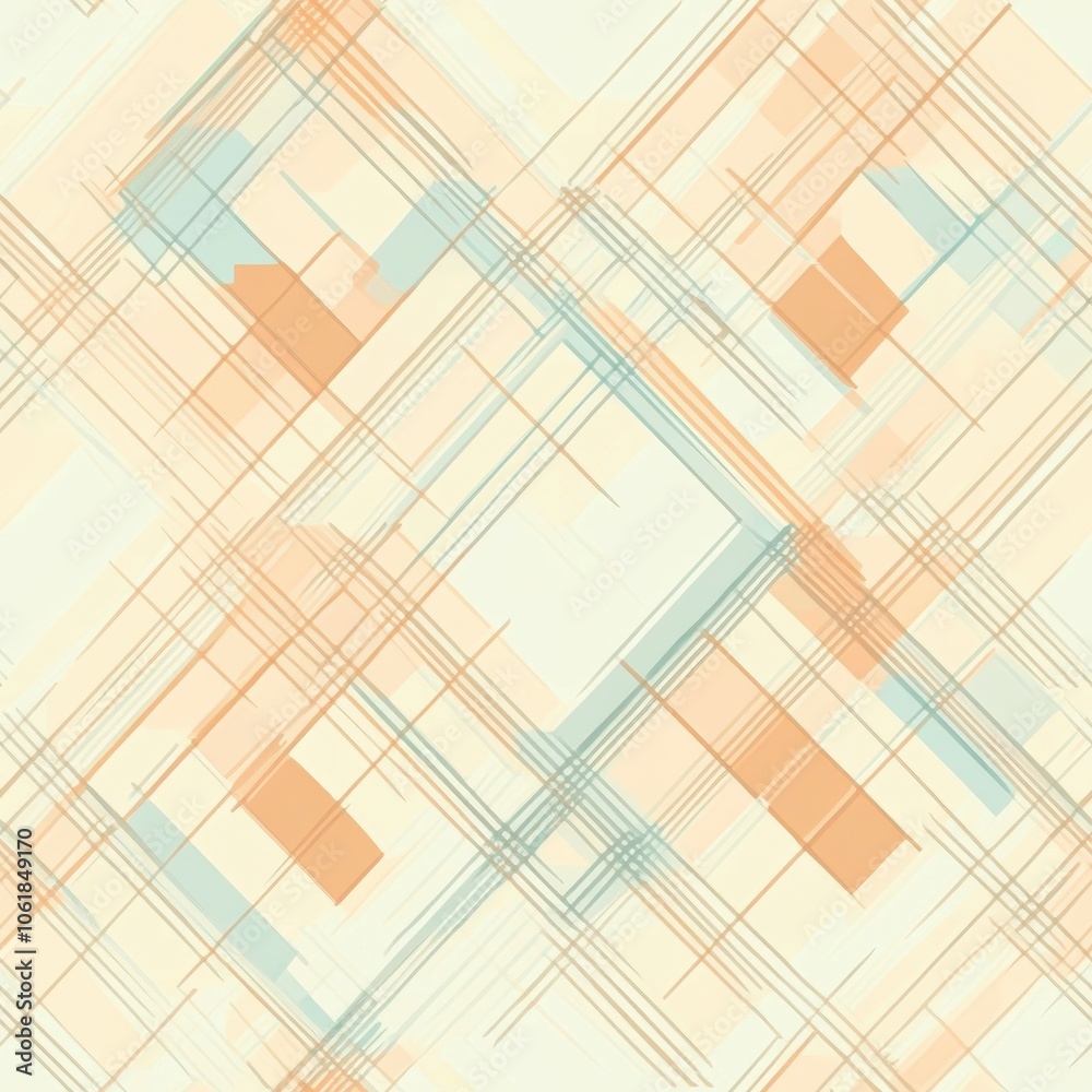 Poster vintage-style plaid pattern featuring subtle colors in a seamless design perfect for textile applica