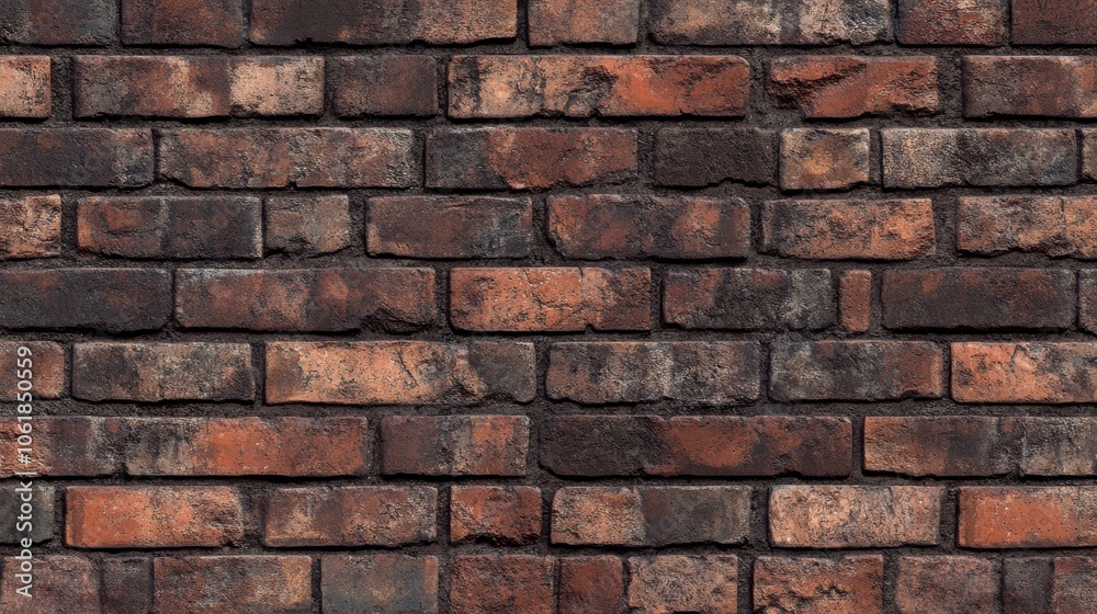 Poster seamless worn red brick wall texture showcasing the charm of aged design in urban architecture
