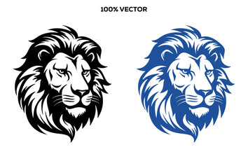 lion luxury logo icon template, elegant lion logo design illustration, lion head