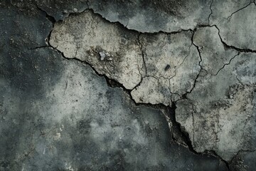 Obraz premium Textured cracked wall background with dark tones. Perfect for abstract art or design projects. Offers a unique, aged look that inspires creativity. Generative AI