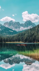 A tranquil afternoon at Redfish Lake showcasing stunning mountains and serene waters surrounded by lush forests