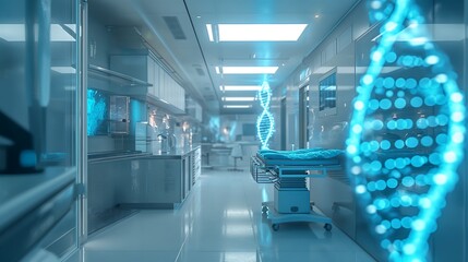 Obraz premium A DNA synthesis lab creating custom genetic sequence for research purposes.