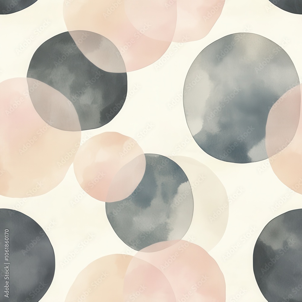 Aufkleber soft and muted watercolor circles create a calming pattern ideal for modern decor and creative desig
