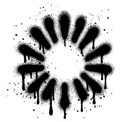 firework graffiti with black spray paint. vector illustration.