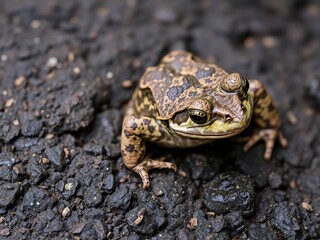 Obraz premium Close-up of a bumpy and rough toad skin texture, toad, close-up, rough