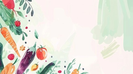  High-resolution flat lay of colorful vegetables on white background, perfect for online organic store design, with ample space for text.