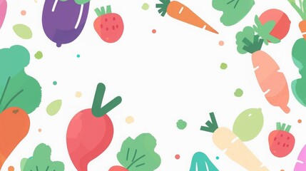  High-resolution flat lay of colorful vegetables on white background, perfect for online organic store design, with ample space for text.