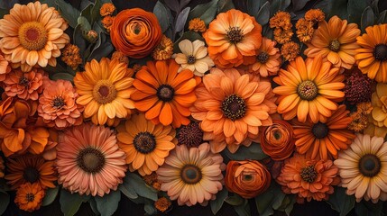 Orange and Peach Flower Arrangement