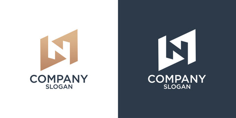 collection of letter N abstract monogram logo design vector