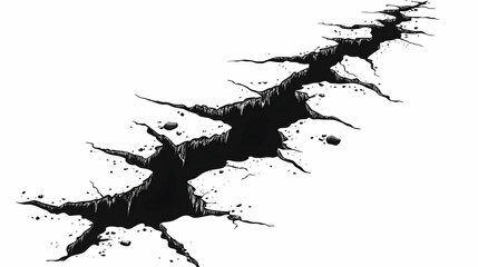 Obraz premium Deep Crack in the Ground, fissure, earth, soil, surface, broken