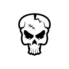 Cool skull logo. Skull vector illustration.