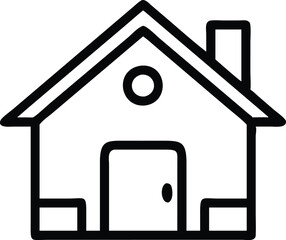 Basic Home Icon on White Background
