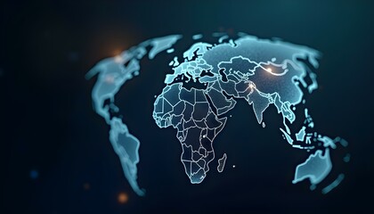 Digital world globe, concept of global network and connectivity on Earth, high speed data transfer and cyber technology, information exchange and international telecommunication