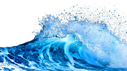 Obraz premium A stunning ocean wave with vibrant blue hues crashing against the shore, showcasing the beauty of nature.
