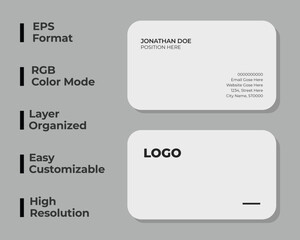 Double sided business card, round business card, modern corporate identity card, minimal name card, personal visiting card