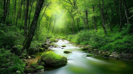 Fototapeta premium 綺麗な清流07